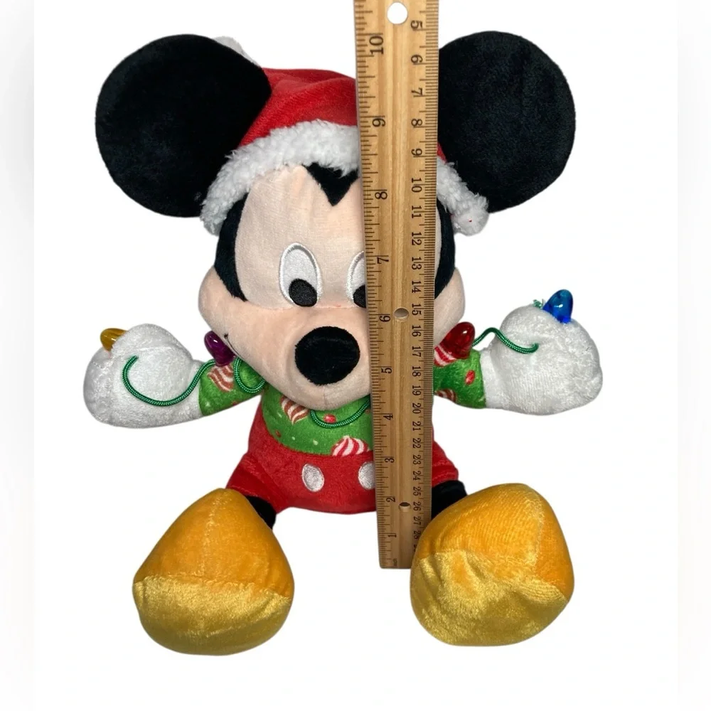 Disney Mickey Mouse Light Up Musical 10" Plush We Wish You Merry Christmas WORKS - Picture 10 of 12
